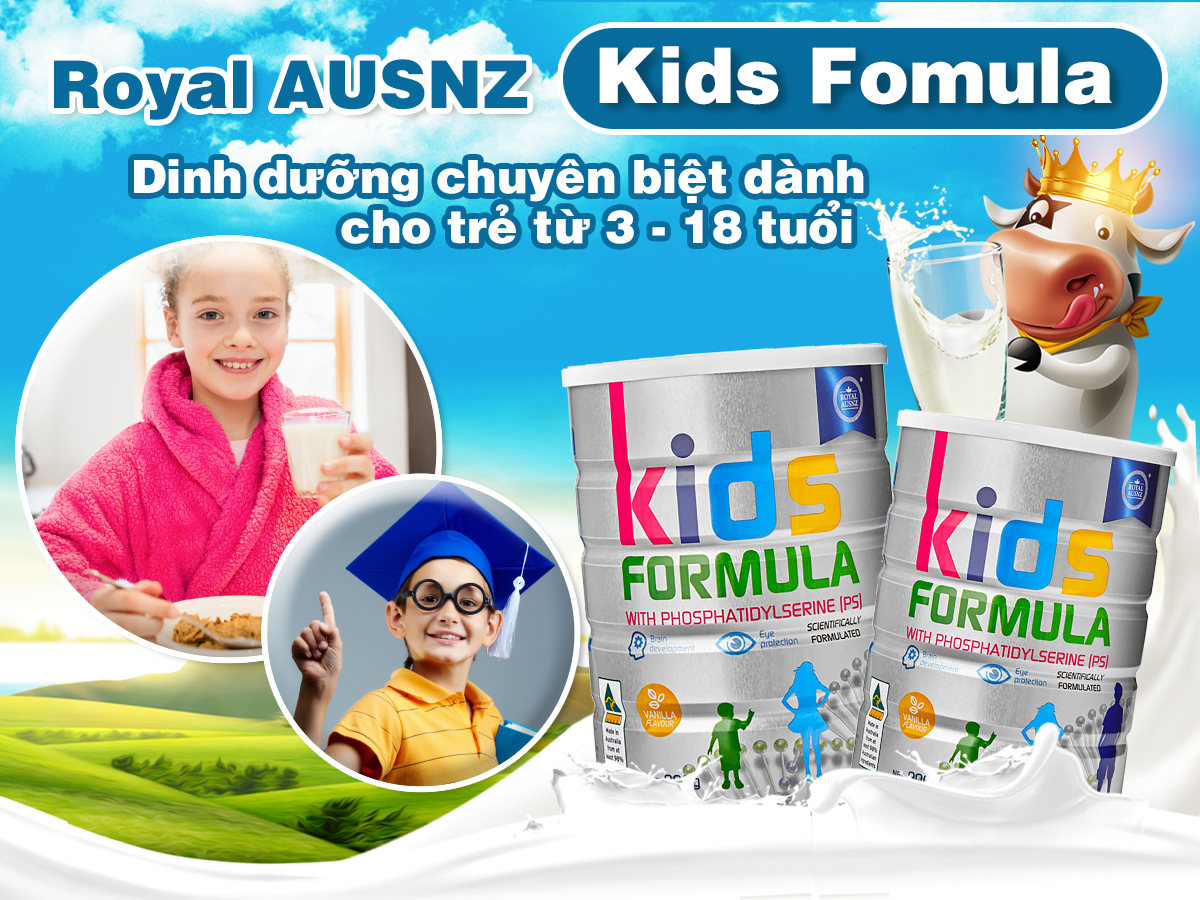 Royal AUSNZ Kids Formula - Sữa bột chuyên biệt dành cho trẻ từ 3 tuổi trở lên