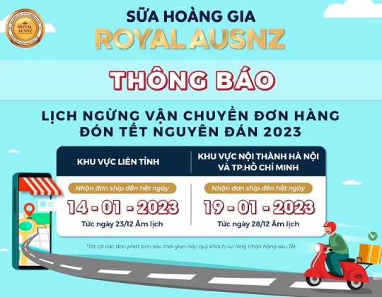 Thông báo: lịch ngừng vận chuyển đơn hàng đón Tết Nguyên Đán 2023