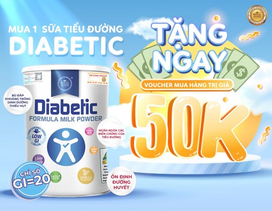 Tặng voucher 50k – Khi mua 1 lon sữa cho người tiểu đường Diabetic