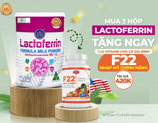 Mua 2 Lactoferrin Hồng - Tặng 1 Olympian Labs F22: Vitamin tổng hợp cho cả gia đình