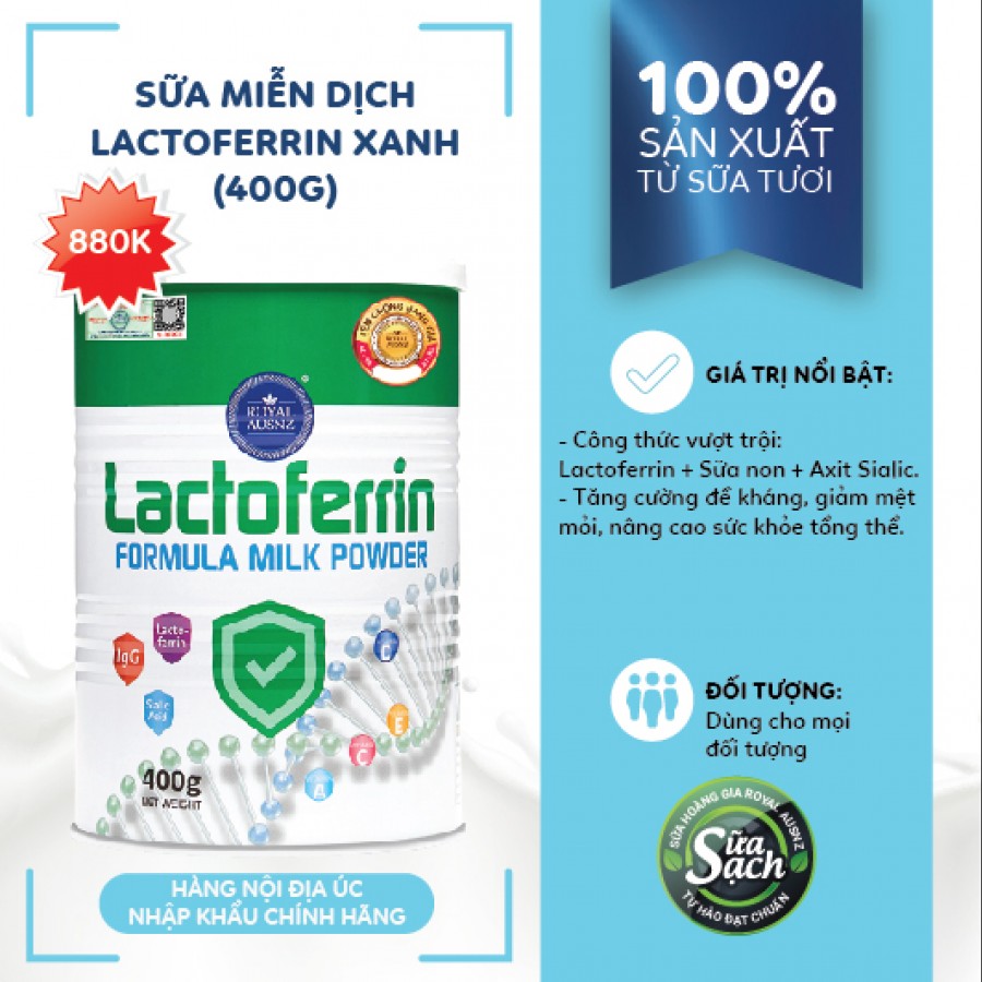 Sữa Hoàng Gia Úc Royal AUSNZ Lactoferrin Formula Milk Powder - Tăng cường miễn dịch cho cơ thể (400g)