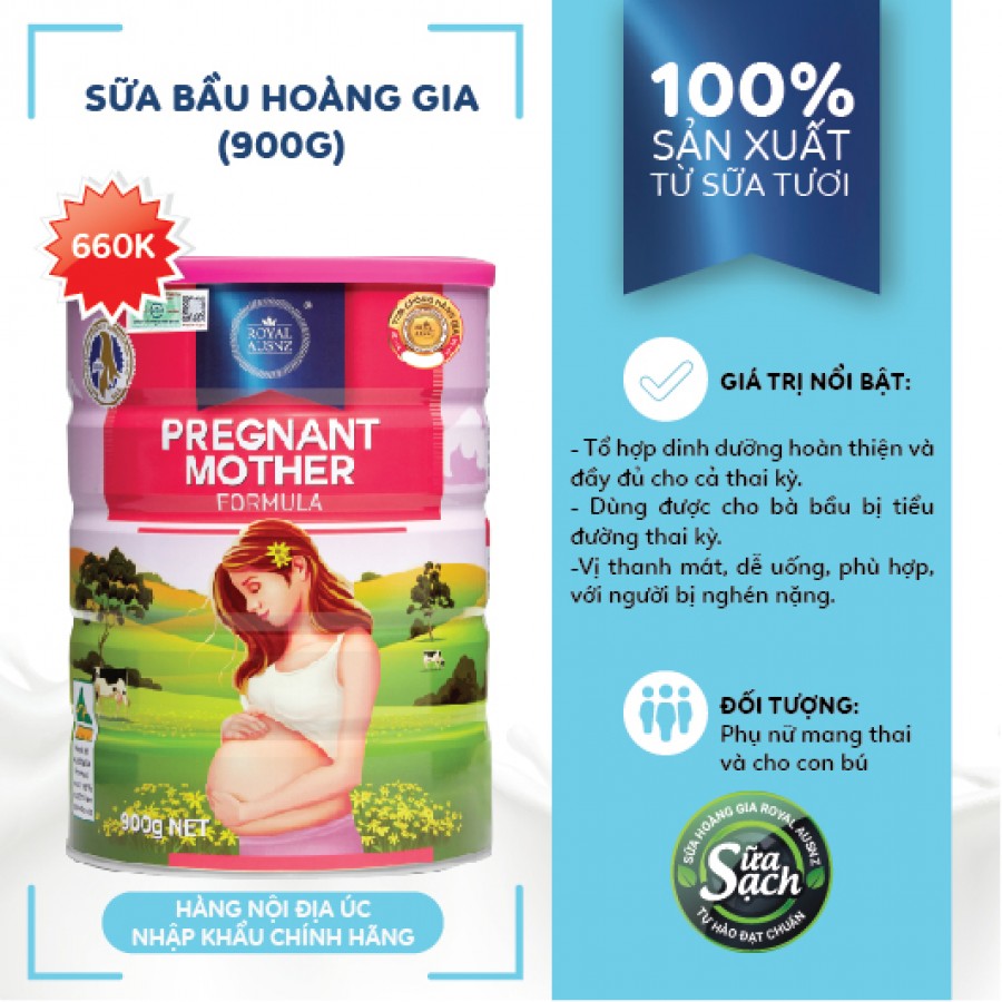 Sữa Hoàng Gia Úc Pregnant Mother Formula - Dành cho phụ nữ mang thai (900g)