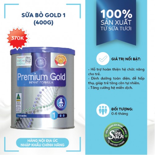 Sữa hoàng gia Úc Premium Gold 1 - Dành cho trẻ từ 0 - 6 tháng tuổi (400g)