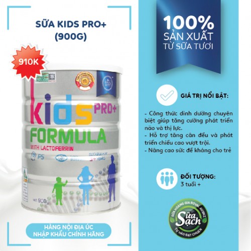 Sữa Hoàng Gia Úc ROYAL AUSNZ Kids Pro+ Formula With Lactoferrin - Bổ sung dưỡng chất cho trẻ từ 3 – 18 tuổi