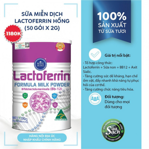 Sữa Hoàng Gia Úc Lactoferrin Formula Milk Powder Bifidobacteriumanimalis (Bb-12) - Tăng cường miễn dịch (Hộp 50 gói)