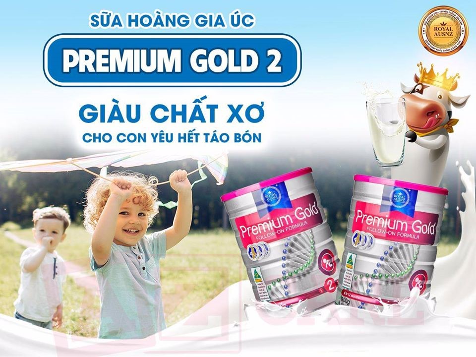 Sữa Hoàng Gia Premium Gold 2 giúp bé tránh xa táo bón, nóng trong