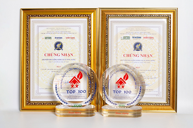 Sữa Hoàng Gia Royal Ausnz tiếp tục đạt Top 100 Sản phẩm dịch vụ tốt nhất cho gia đình, trẻ em năm 2022