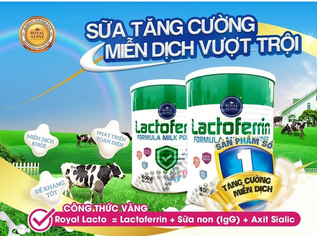 Royal Ausnz Lactoferrin Formula Milk Powder chứa công thức vàng giúp tăng đề kháng tuyệt vời