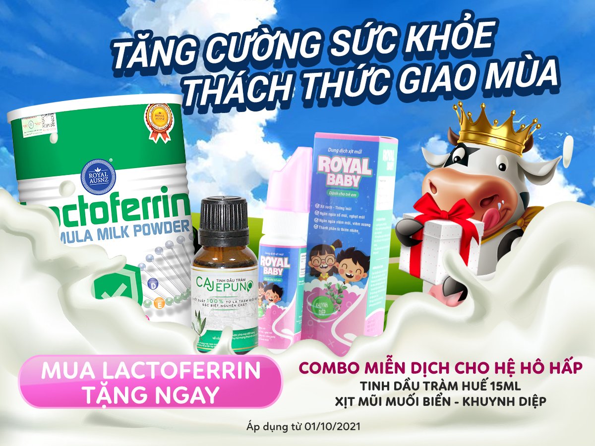 Khuyến mại mua Lactoferrin tặng combo tăng cường miễn dịch cho hệ hô hấp