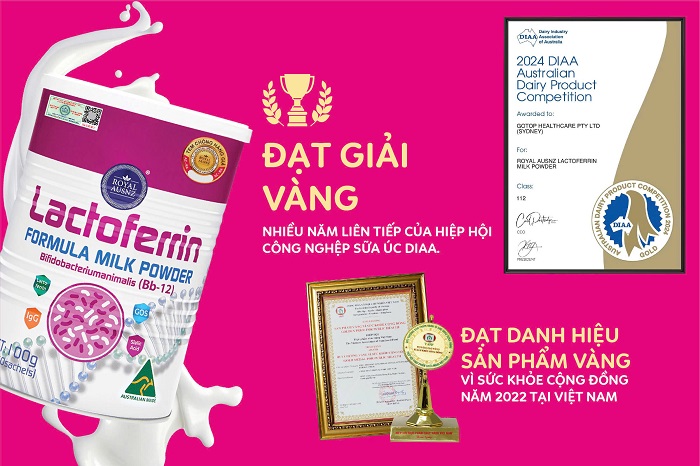 Sản phẩm Lactoferrin hồng đạt nhiều giải thưởng danh giá tại Úc cũng như ở Việt Nam