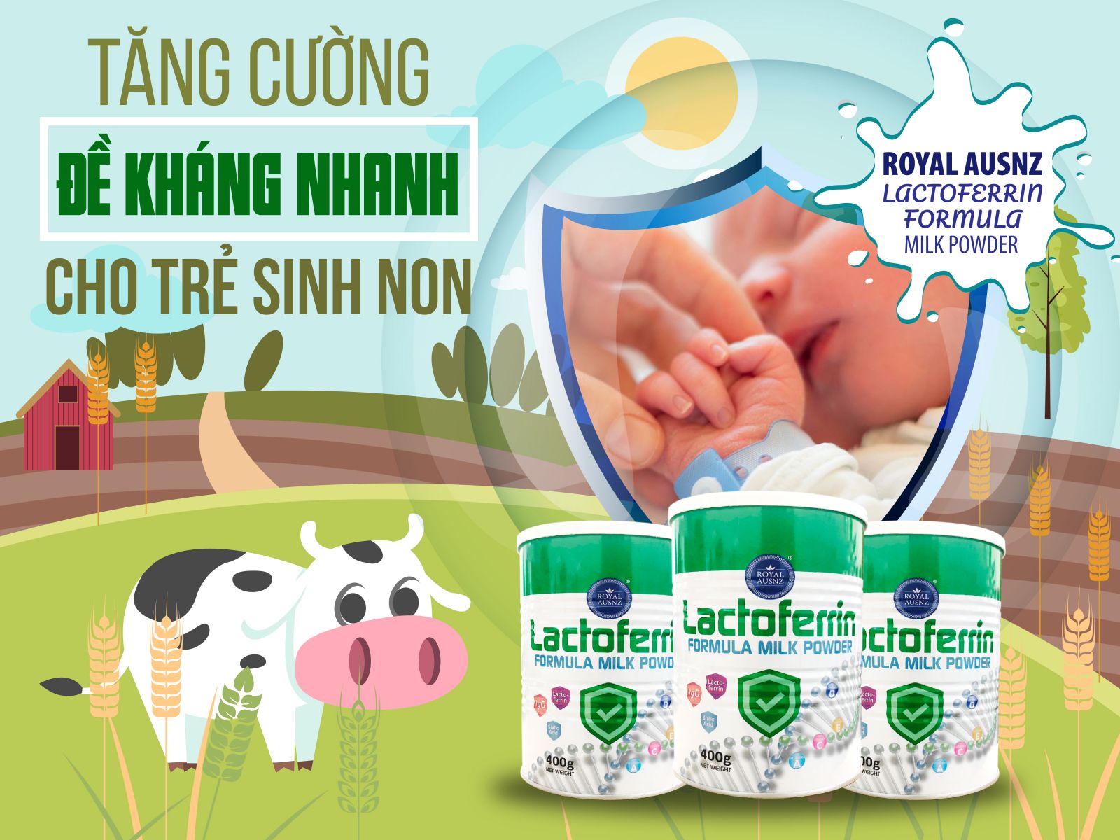 Royal Ausnz Lactoferrin Formula Milk Powder – Sữa tăng sức đề kháng cho trẻ sinh non khỏe mạnh, bắt kịp đà tăng trưởng