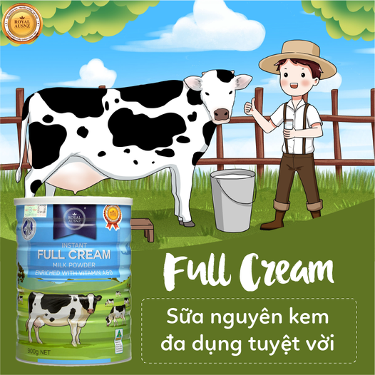 Hàm lượng dinh dưỡng có trong sữa Royal Ausnz Instant Full Cream Milk Powder