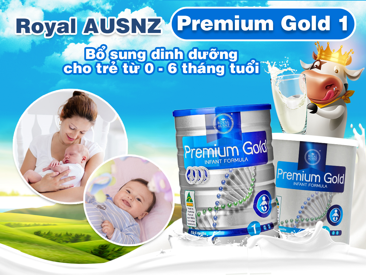 Sữa hoàng gia Premium Gold 1: Sữa công thức đặc biệt giúp trẻ sơ sinh nhẹ cân, chậm lớn bắt kịp đà tăng trưởng tốt nhất hiện nay
