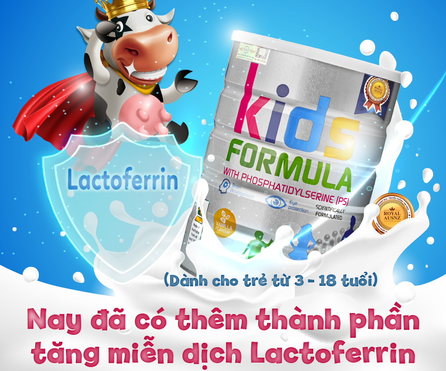 Royal Ausnz Kids Formula còn cung cấp bộ đôi Lactoferrin + Vitamin A giúp tăng cường chức năng hệ miễn dịch