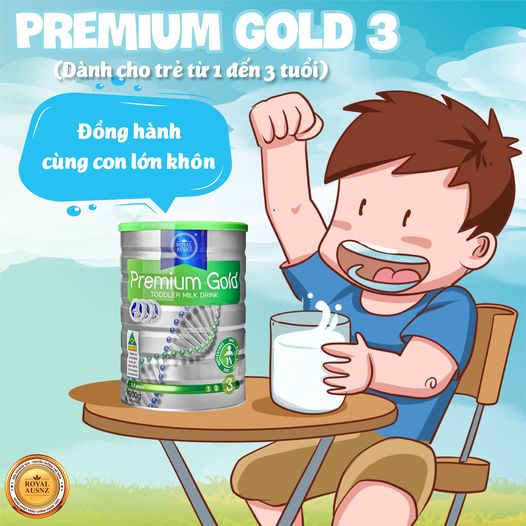 Sữa Premium Gold 3 có vị nhạt, thanh mát, gần giống sữa mẹ giúp bé uống ngon miệng