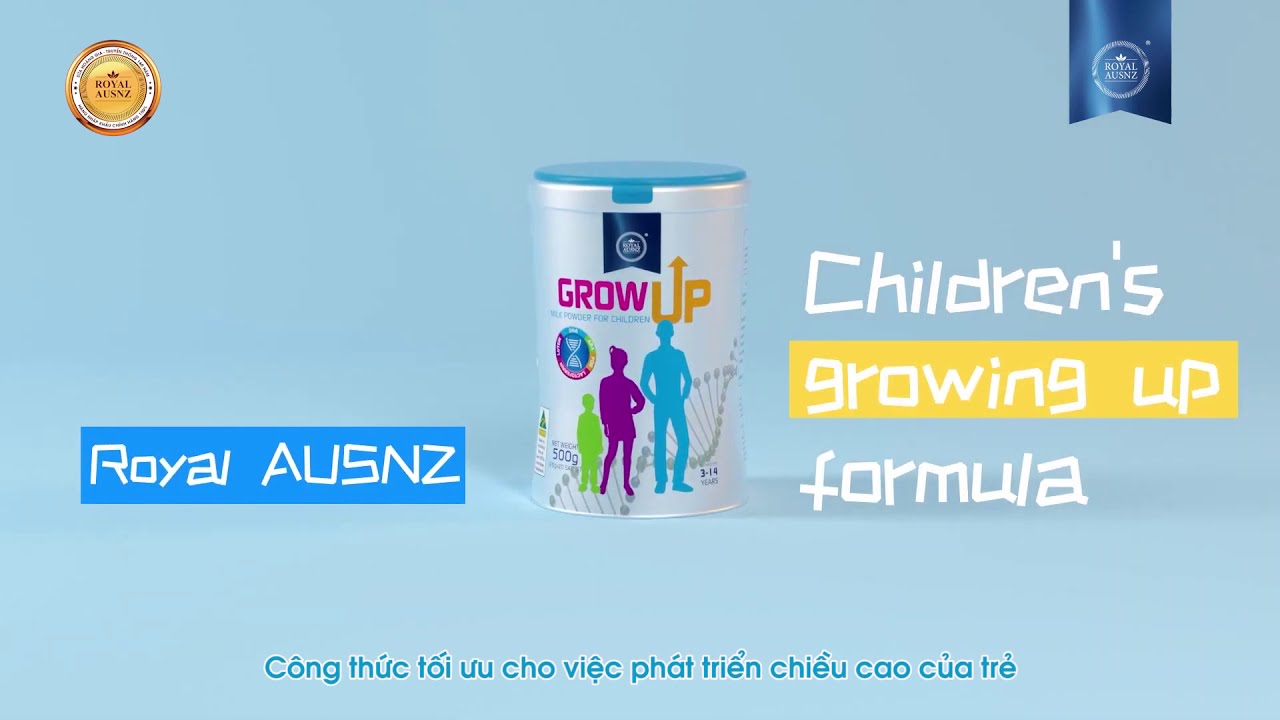 Sữa canxi trứng tăng chiều cao cho bé 6 tuổi Grow up Hoàng Gia Úc