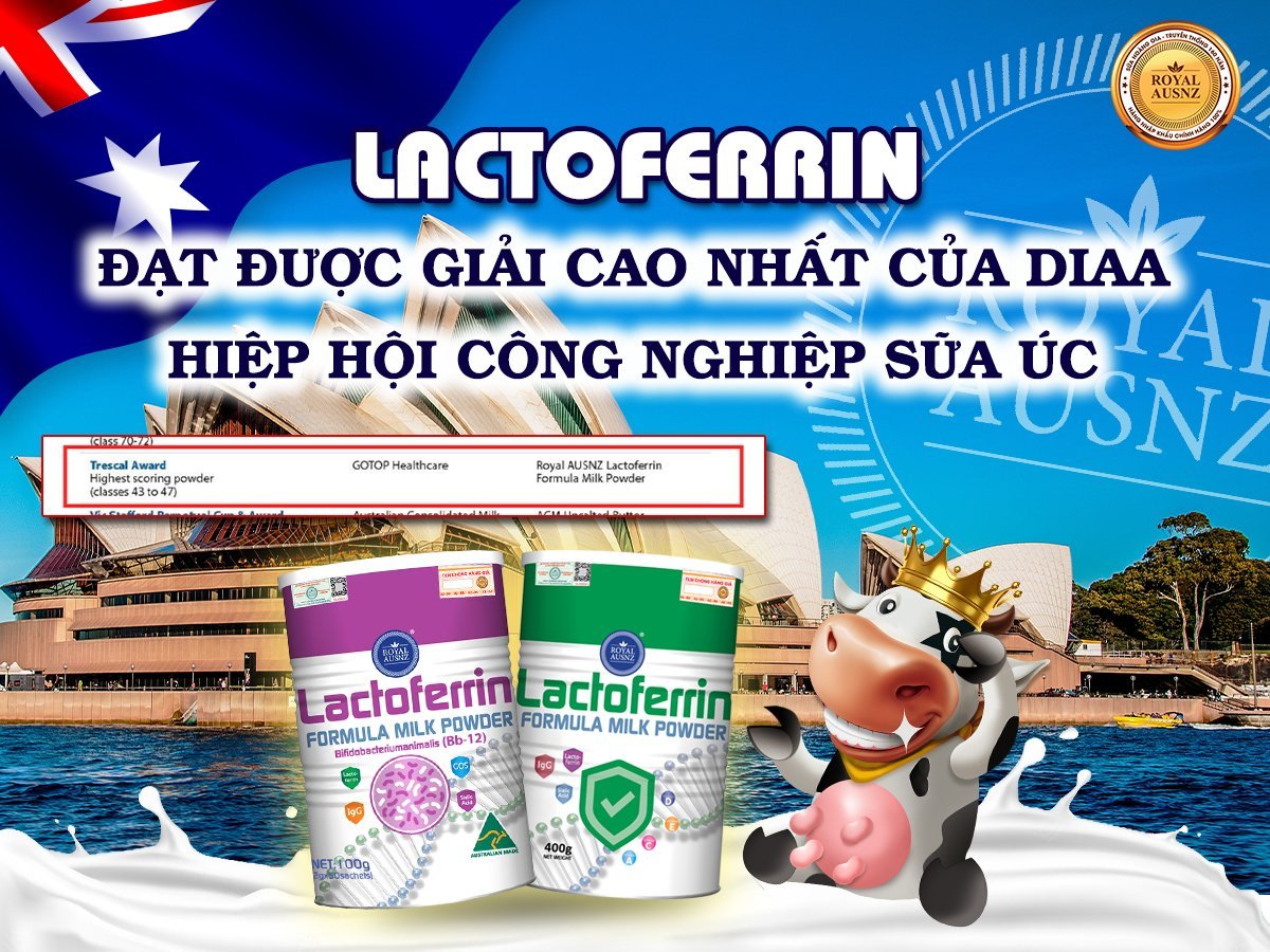 Sữa tăng cường đề kháng Lactoferrin của Royal Ausnz vinh dự đạt giải thưởng cao nhất hạng mục Trescal Award của DIAA 